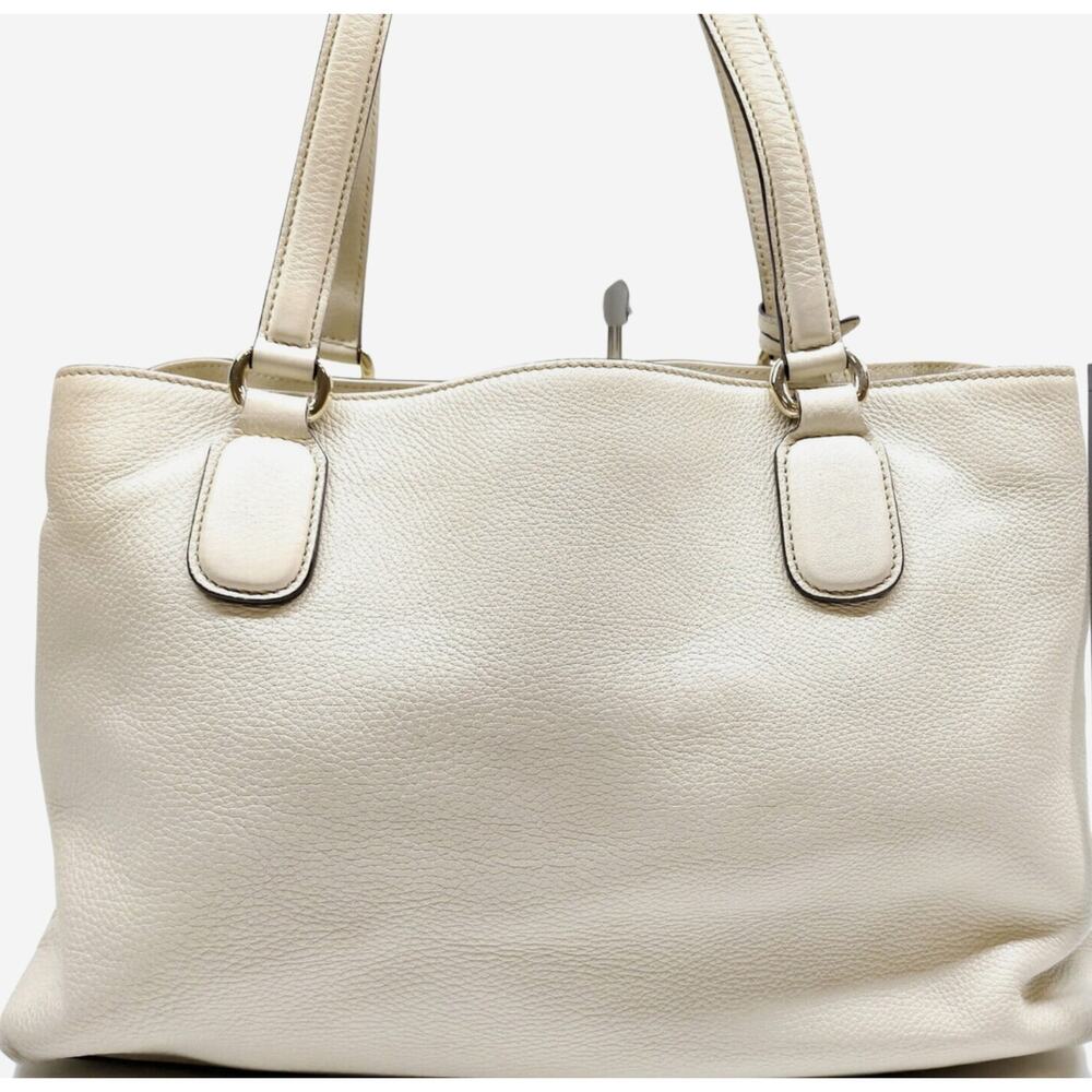 Gucci Cream Pebbled Calfskin Soho Shoulder Bag - Picture 2 of 11